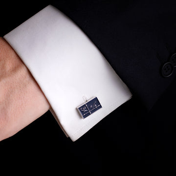 Copper Enamel Blue Cufflinks Mens