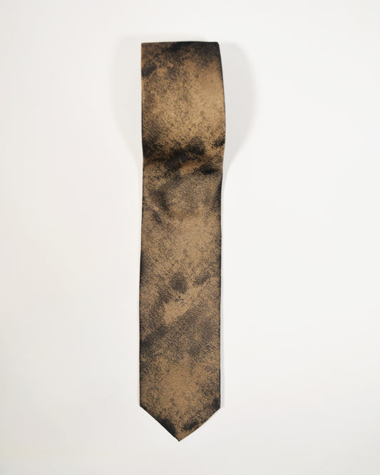 Brown Stain Tie with Handkerchief