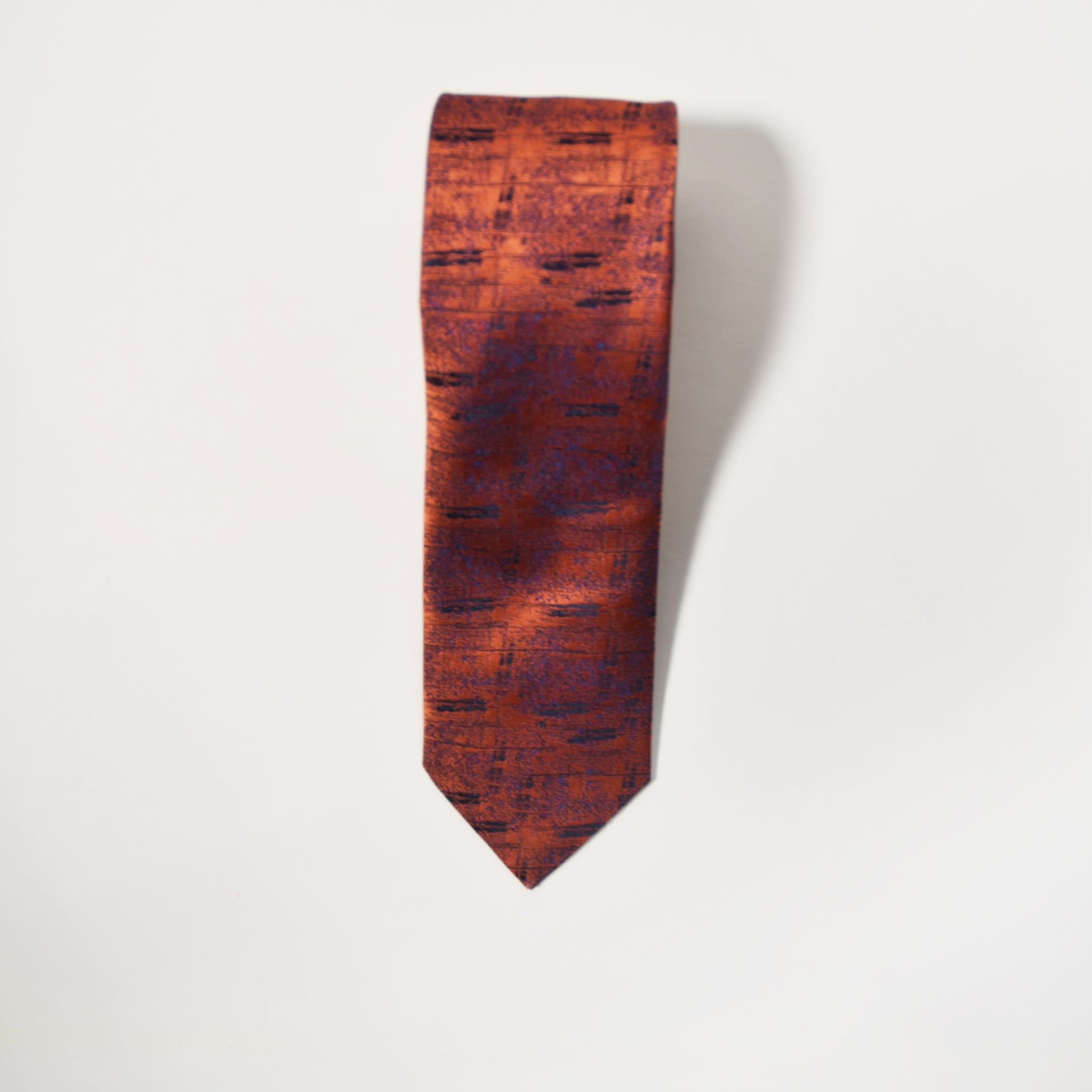 Orange Blue Tie with Handkerchief