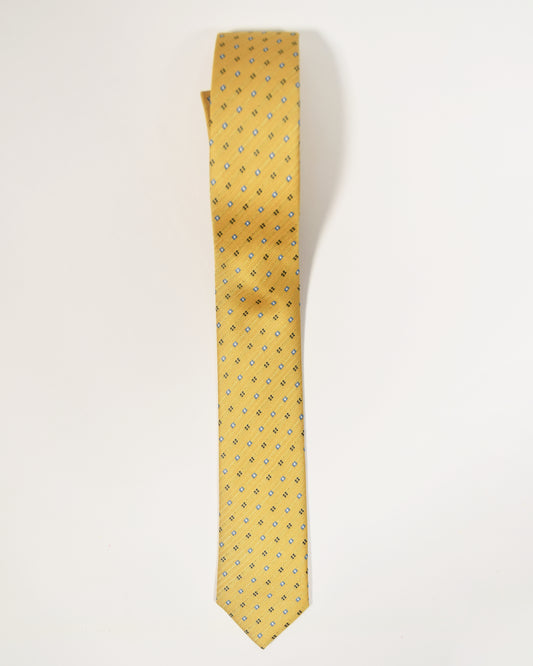 Yellow Spots Tie with Handkerchief